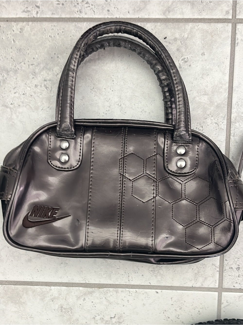 Rare Y2K Metallic Nike Mini Duffel Bag